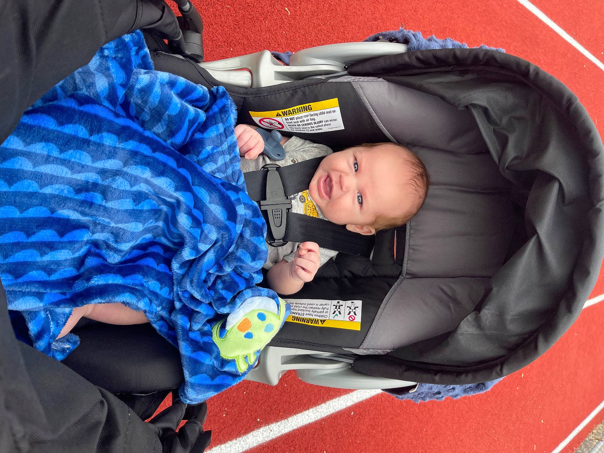 Kolson joined the competition — help win amazing prizes! auto_part, baby, baby_carriage, baby_products, baby_safety, baby_sleeping, baby_toddler_clothing, car_seat, child, comfort, electric_blue, fun, lap, nap, person, personal_protective_equipment, product, sitting, sleep, toddler