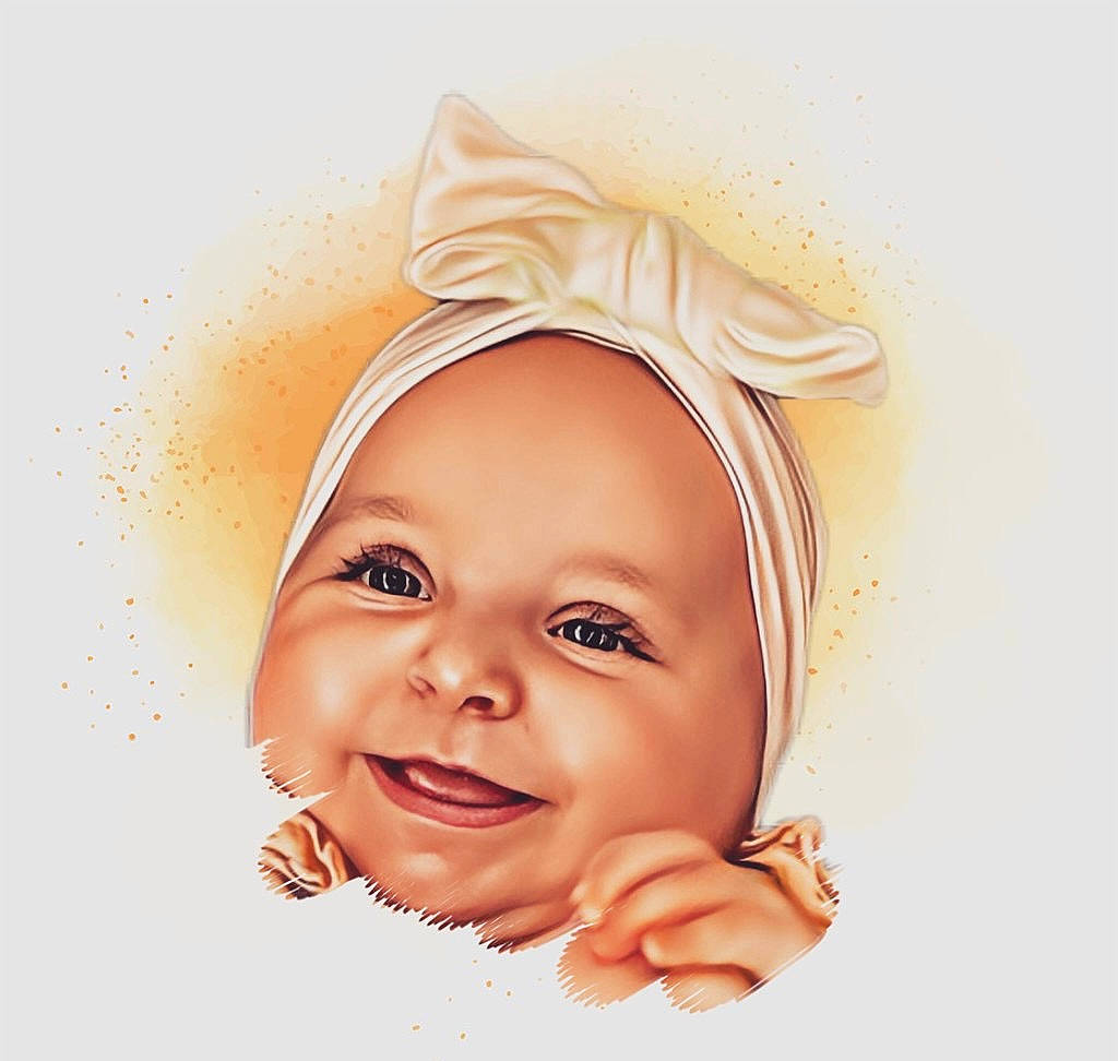 Roxane a rejoint le concours — aidez-le/la à gagner de superbes lots ! art, baby, baby_laughing, cheek, ear, eyebrow, eyelash, font, fun, gesture, happy, headwear, illustration, joy, lip, mouth, nose, person, picture_frame, skin