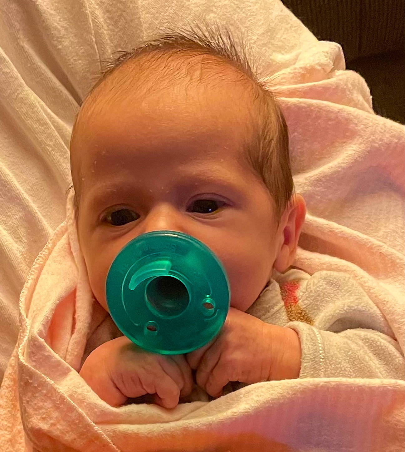 Rayleigh is registered to the contest to win money with this photo: baby, baby_toddler_clothing, cheek, chin, drinkware, ear, eye, eyebrow, eyelash, finger, hair, head, human_body, iris, lip, mouth, neck, nose, person, skin