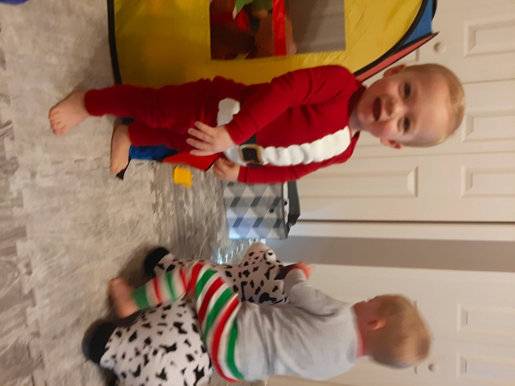 Sawyer is registered to the contest to win money with this photo: arm, baby, baby_products, baby_toddler_clothing, baby_toys, child, hand, head, home, kindergarten, nightwear, pajamas, person, play, sock, toddler