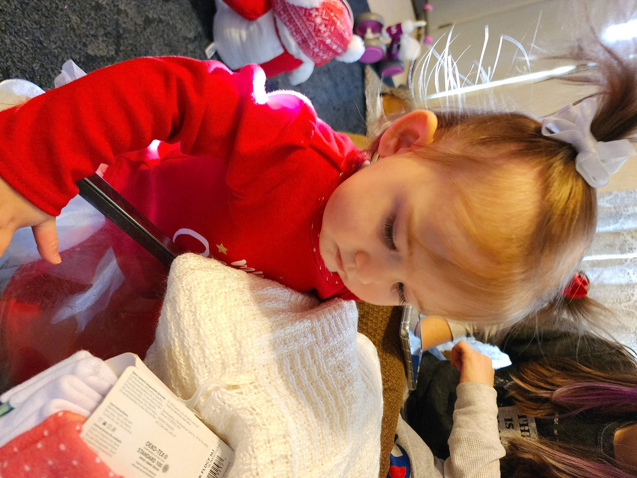 Annabelle joined the competition — help win amazing prizes! baby, baby_toddler_clothing, bush_tomato, carmine, cherry_tomatoes, child, christmas_eve, event, fun, fur, happy, holiday, lap, natural_foods, person, plum_tomato, red, sitting, toddler, tomato