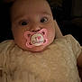 Sienna joined the competition — help win amazing prizes! baby, pacifier, pink, white_clothing, close_up, face, infant, wide_eyes, cute, child, portrait, indoor, soft_lighting, young_child, person, expression, baby_girl, newborn, toddler, pacifier_text