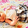 Israa participe au concours pour gagner de l'argent avec cette photo : baby, bow, child, clothing, colorful, cute, fabric, face, floral_bedspread, footwear, hand, headband, indoors, infant, lying_down, pattern, plaid_skirt, skin, sock, soft_lighting