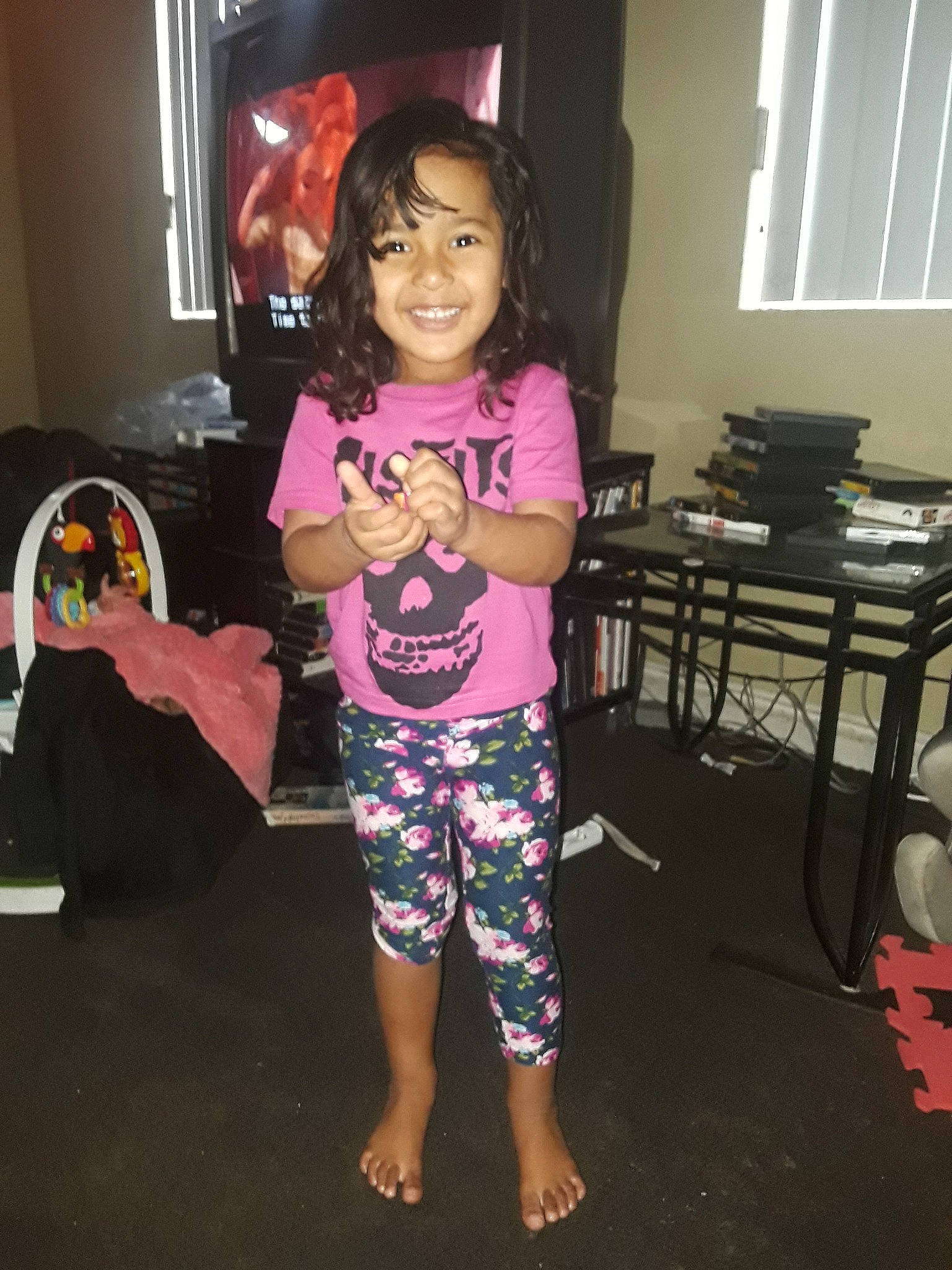 Eden Rose is registered to the contest to win money with this photo: child, joy, pajamas, party, person, pink, room, smile, toddler