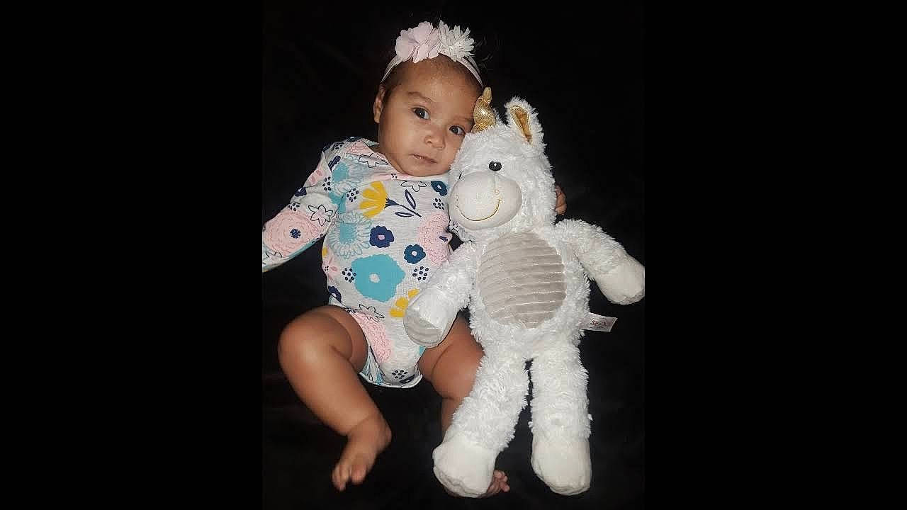 Elia Marie joined the competition — help win amazing prizes! baby, baby_toys, child, fun, person, plush, product, smile, stuffed_toy, teddy_bear, toddler, toy