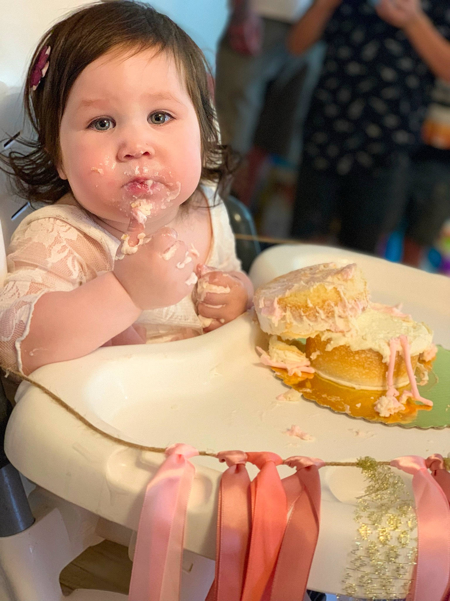 Sora joined the competition — help win amazing prizes! baby, birthday, cake, cake_decorating, chair, child, dress, drinkware, event, food, happy, icing, person, pink, plate, sugar_cake, sugar_paste, sweetness, table, tableware