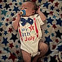 4th_of_july, baby, blanket, blue, bow_tie, celebration, child, clothing, cute, indoors, infant, lying_down, newborn, onesie, pacifier, portrait, red, small, star_pattern, white