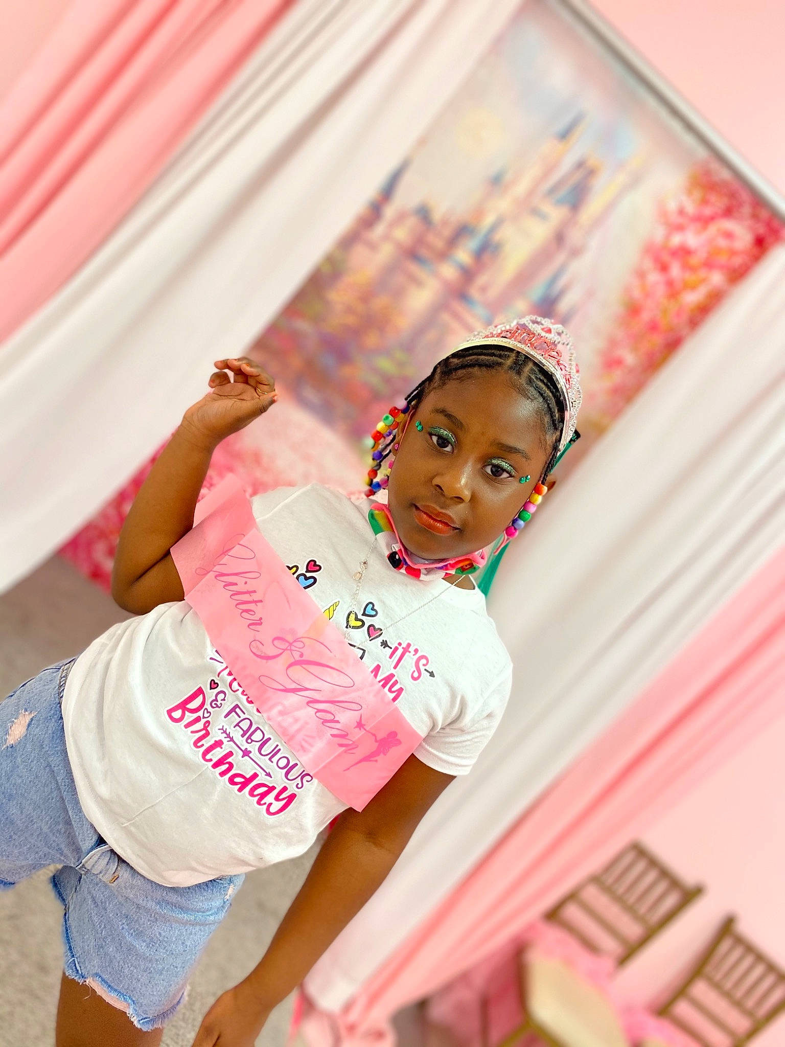 Siyah joined the competition — help win amazing prizes! child, curtain, entertainment, fashion_design, fun, happy, human_leg, leg, leisure, magenta, person, pink, play, recreation, shorts, sleeve, street_fashion, t_shirt, thigh, toddler
