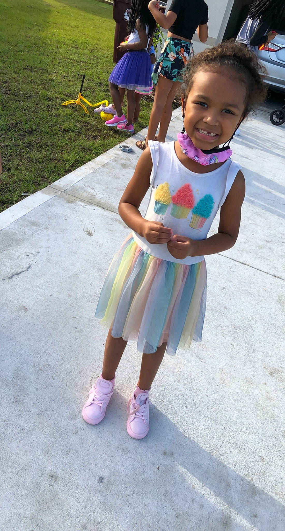 Avianna joined the competition — help win amazing prizes! asphalt, child, electric_blue, event, fun, hairstyle, happy, human_leg, joy, leisure, magenta, person, pink, recreation, road, sandal, shoe, sidewalk, smile, street_fashion