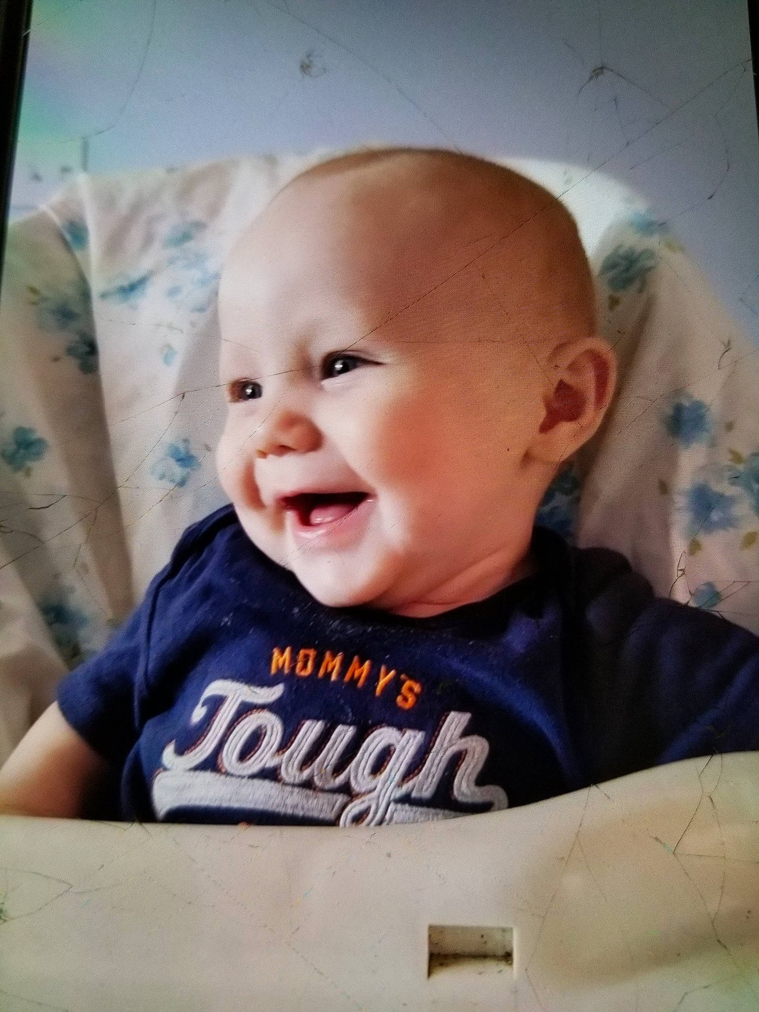 Gabriel joined the competition — help win amazing prizes! baby, baby_laughing, baby_toddler_clothing, blond, cheek, child, comfort, cool, eyebrow, happy, iris, mouth, nose, person, sitting, skin, sleeve, smile, standing, t_shirt