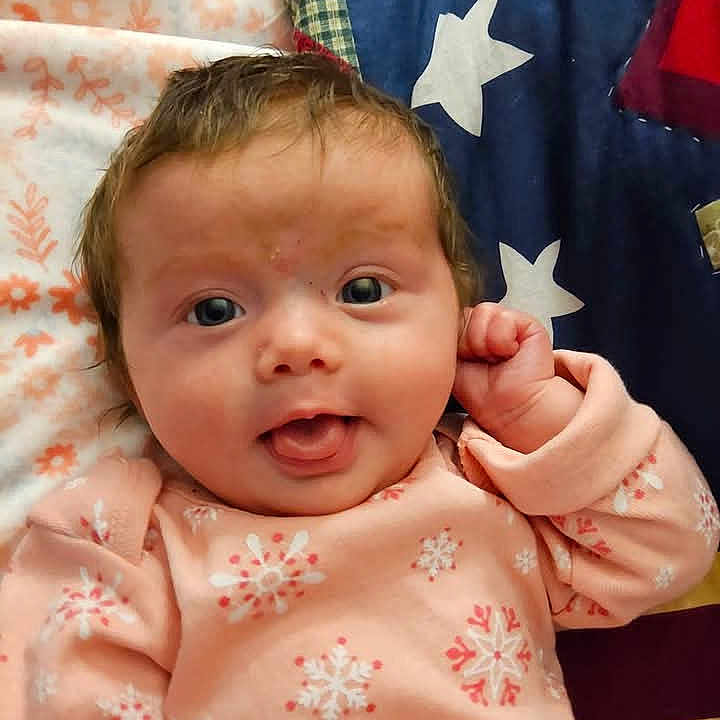 Laura joined the competition — help win amazing prizes! americanflag, baby, babylaughing, face, flag, happy, head, person, photography, portrait, smile