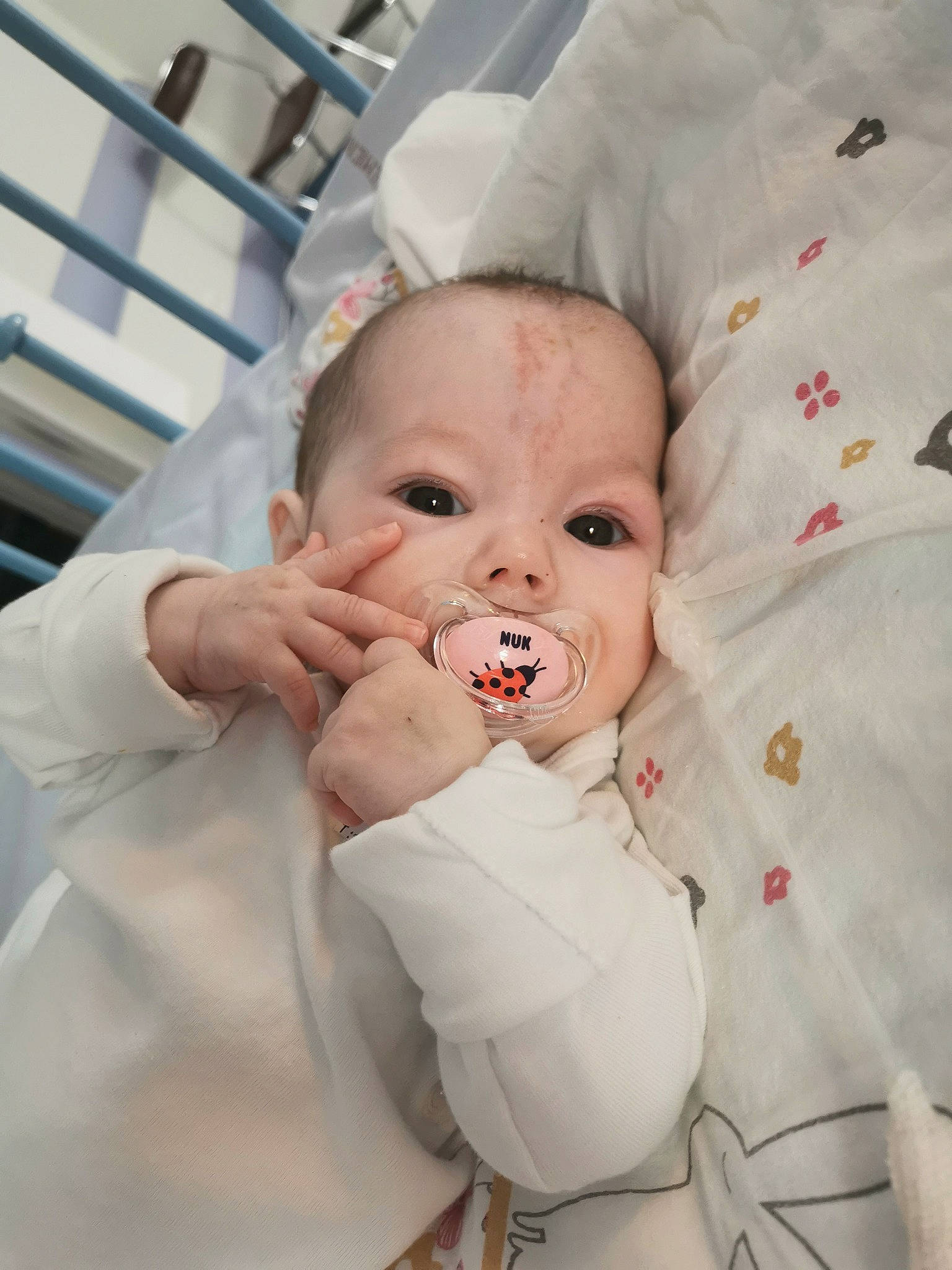 Mia participe au concours pour gagner de l'argent avec cette photo : baby, baby_products, baby_safety, baby_toddler_clothing, cheek, chin, comfort, event, eye, eyebrow, fun, gesture, happy, head, lip, mouth, nose, person, sleeve, smile