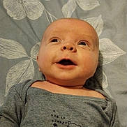 Colton Cole is registered to the contest to win money with this photo: baby, bodypart, clothing, face, finger, hand, happy, head, homedecor, knitwear, longsleeve, newborn, pants, person, photography, portrait, sleeve, smile, sweater, t_shirt