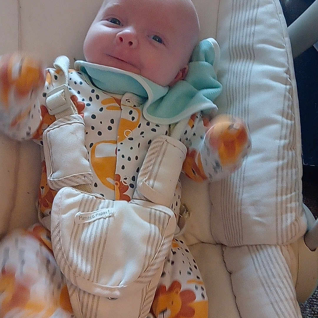 Colton Cole is registered to the contest to win money with this photo: baby, bed, blanket, car, clothing, couch, cradle, crib, cushion, face, furniture, glove, hat, head, homedecor, infantbed, newborn, person, transportation, vehicle
