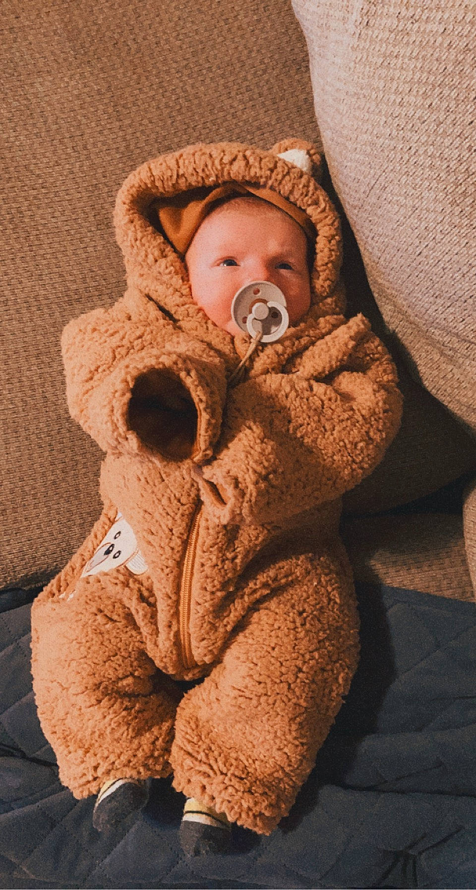 Pacey joined the competition — help win amazing prizes! baby, baby_sleeping, baby_toddler_clothing, beauty, cheek, child, collar, comfort, eye, face, fur, gesture, headgear, human_body, linens, person, skin, sleeve, thumb, toddler