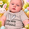 Jaxson is registered to the contest to win money with this photo: baby, bunny_ears, easter_eggs, plush_bunny, flowers, nest, pastel_colors, cute, infant, spring, holiday, costume, portrait, child, soft_toys, celebration, smiling, outdoor_background, greenery, toddler