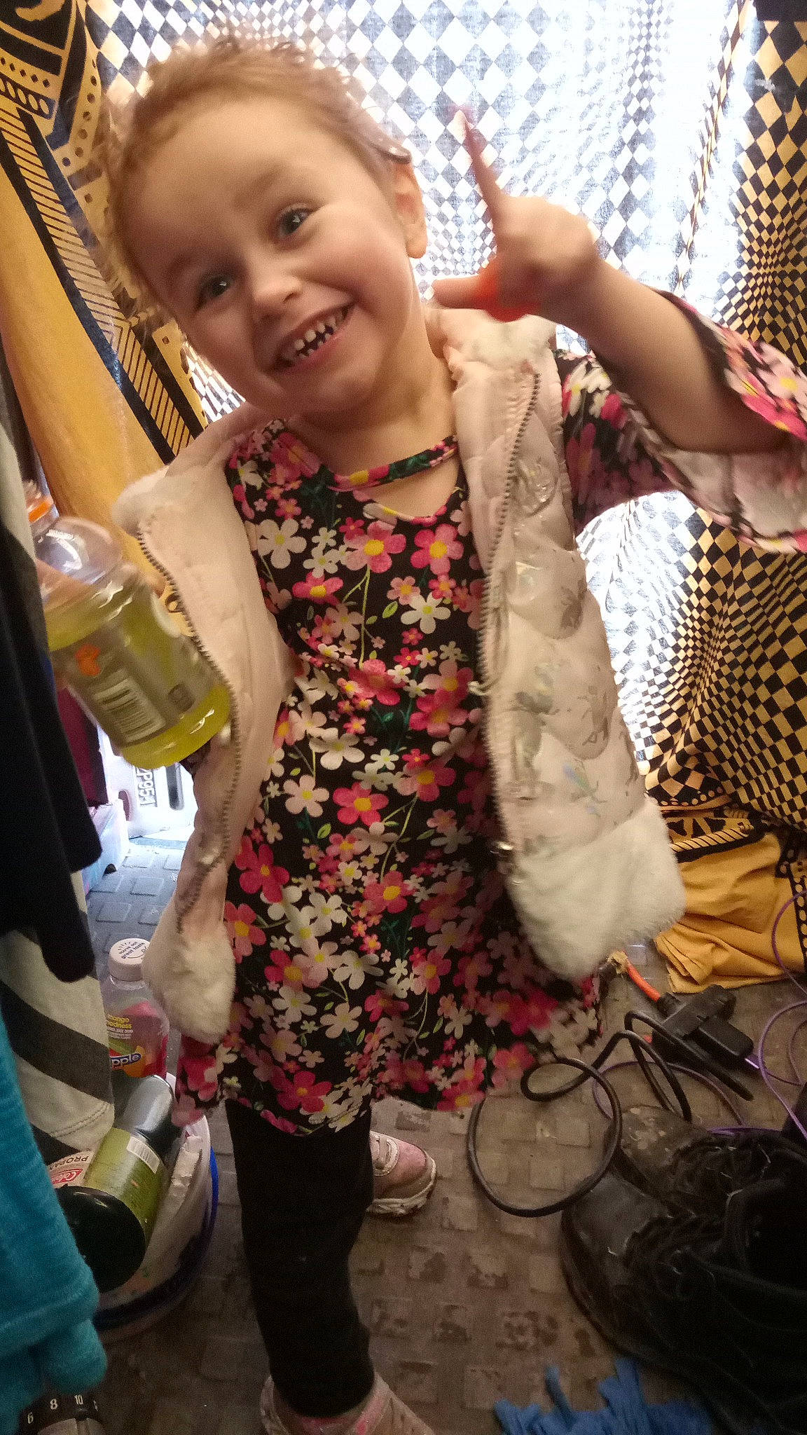 Lillian joined the competition — help win amazing prizes! bag, child, event, fashion_accessory, fun, fur, hairstyle, happy, human, joy, laugh, leisure, pattern, person, photography, sitting, sleeve, smile, snapshot, toddler