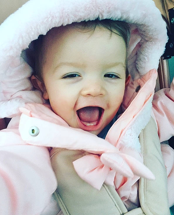 Delilah-rose joined the competition — help win amazing prizes! baby, beauty, cheek, child, eye, face, facial_expression, happy, head, laugh, lip, mouth, nose, person, pink, product, skin, smile, toddler, tongue
