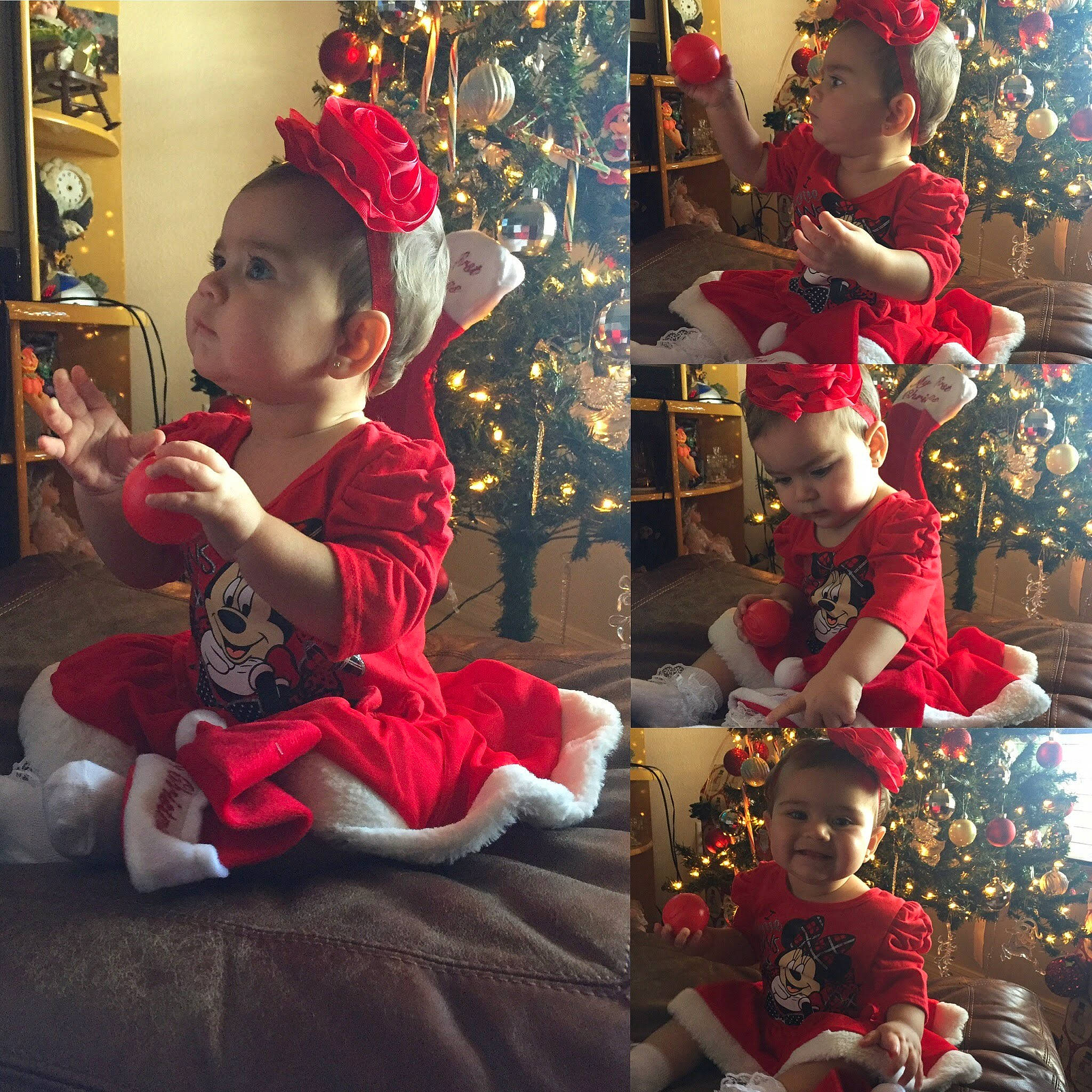 Alessandra joined the competition — help win amazing prizes! baby_toddler_clothing, child, christmas_decoration, christmas_ornament, christmas_tree, event, facial_expression, fun, happy, holiday, holiday_ornament, joy, lap, ornament, person, red, santa_claus, sleeve, snapshot, standing