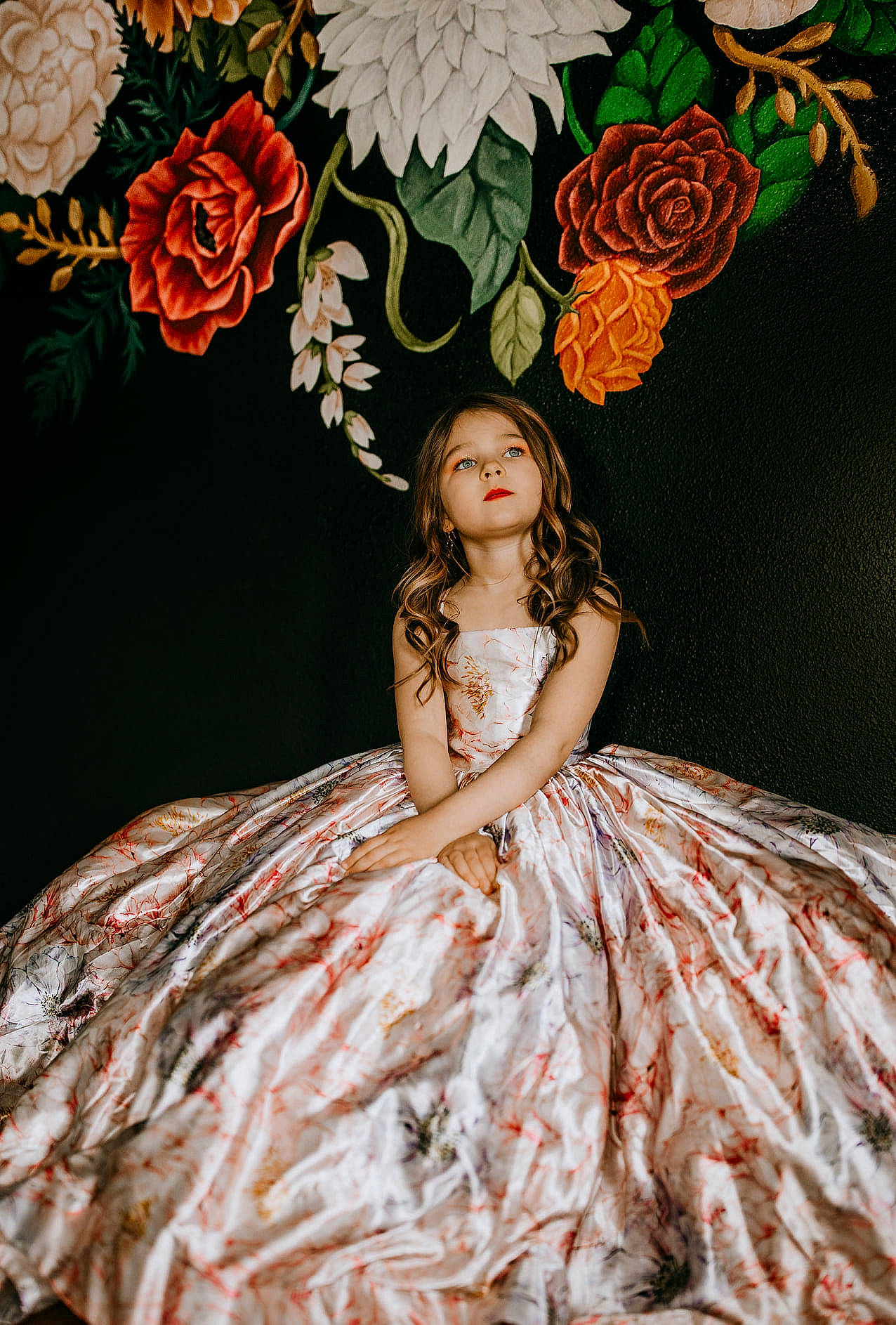 Elly joined the competition — help win amazing prizes! bridal_party_dress, day_dress, dress, embellishment, eye, face, fashion, fashion_design, flash_photography, flower, gown, green, hair, head, hoopskirt, human_body, person, petal, pink, plant