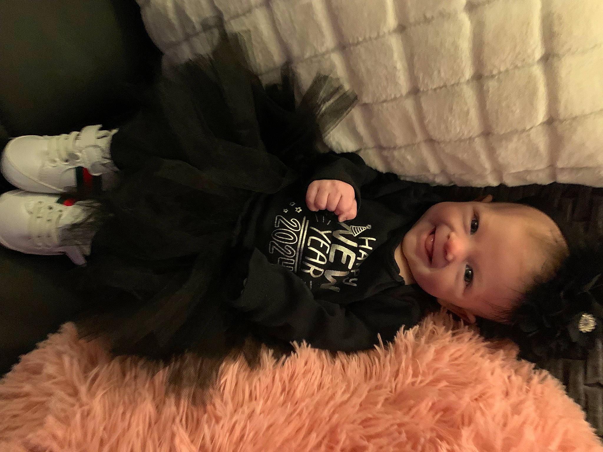 Viviana joined the competition — help win amazing prizes! child, comfort, companion_dog, couch, dog_breed, flash_photography, flooring, fun, fur, fur_clothing, hairstyle, happy, hat, person, room, sitting, smile, toddler, tree