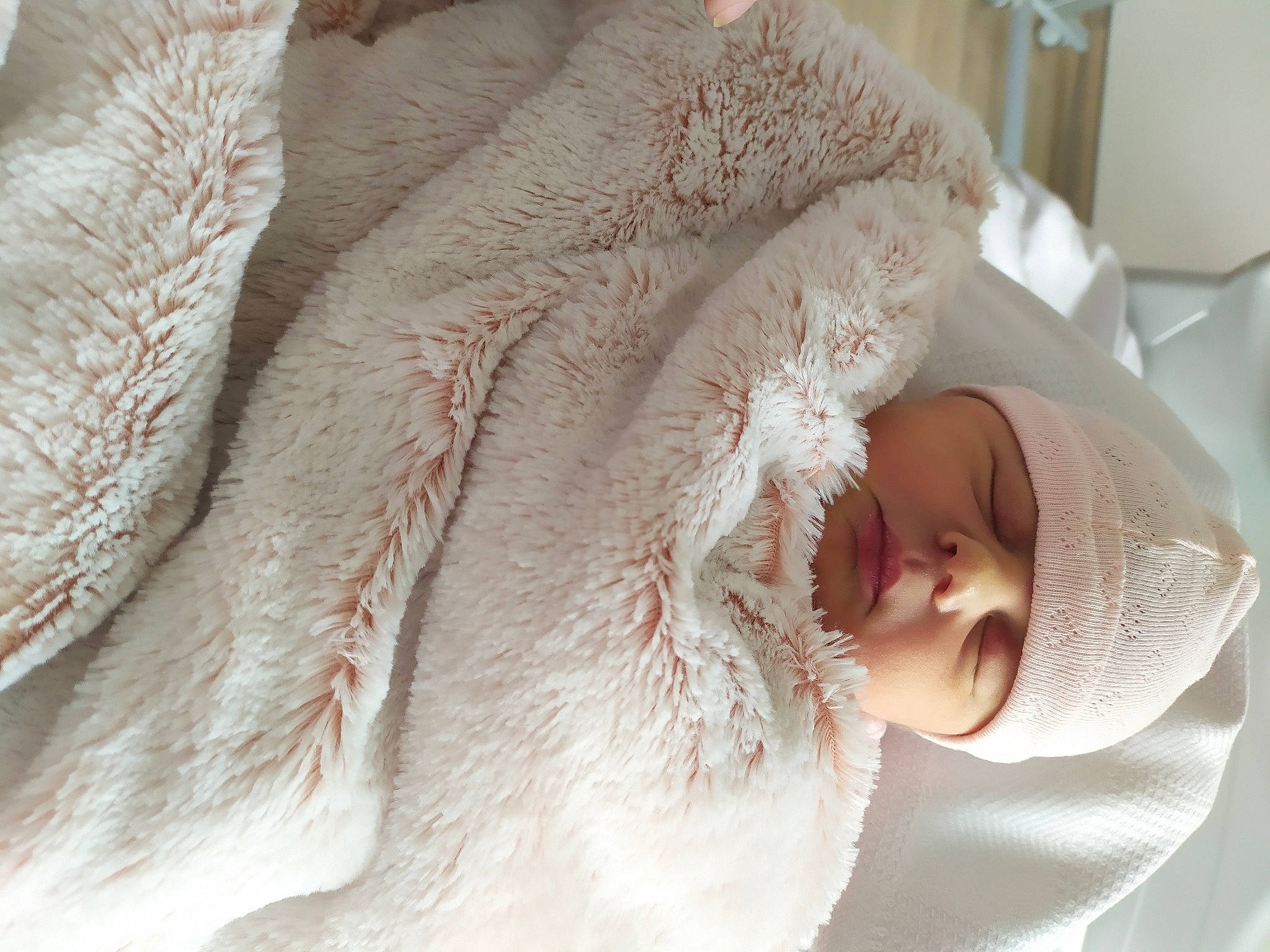 Camila participe au concours pour gagner de l'argent avec cette photo : baby, baby_sleeping, child, close_up, ear, fur, headgear, headwear, nose, person, skin, textile, toddler, wool