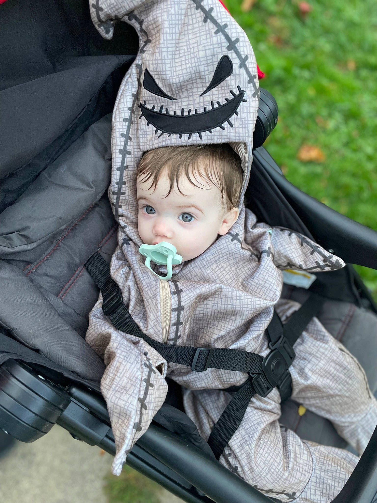 Loralie is registered to the contest to win money with this photo: auto_part, baby, baby_carriage, baby_products, chair, child, costume, costume_hat, doll, eye, fashion_accessory, fur, grass, human_body, jewellery, pattern, person, sitting, toddler, toy