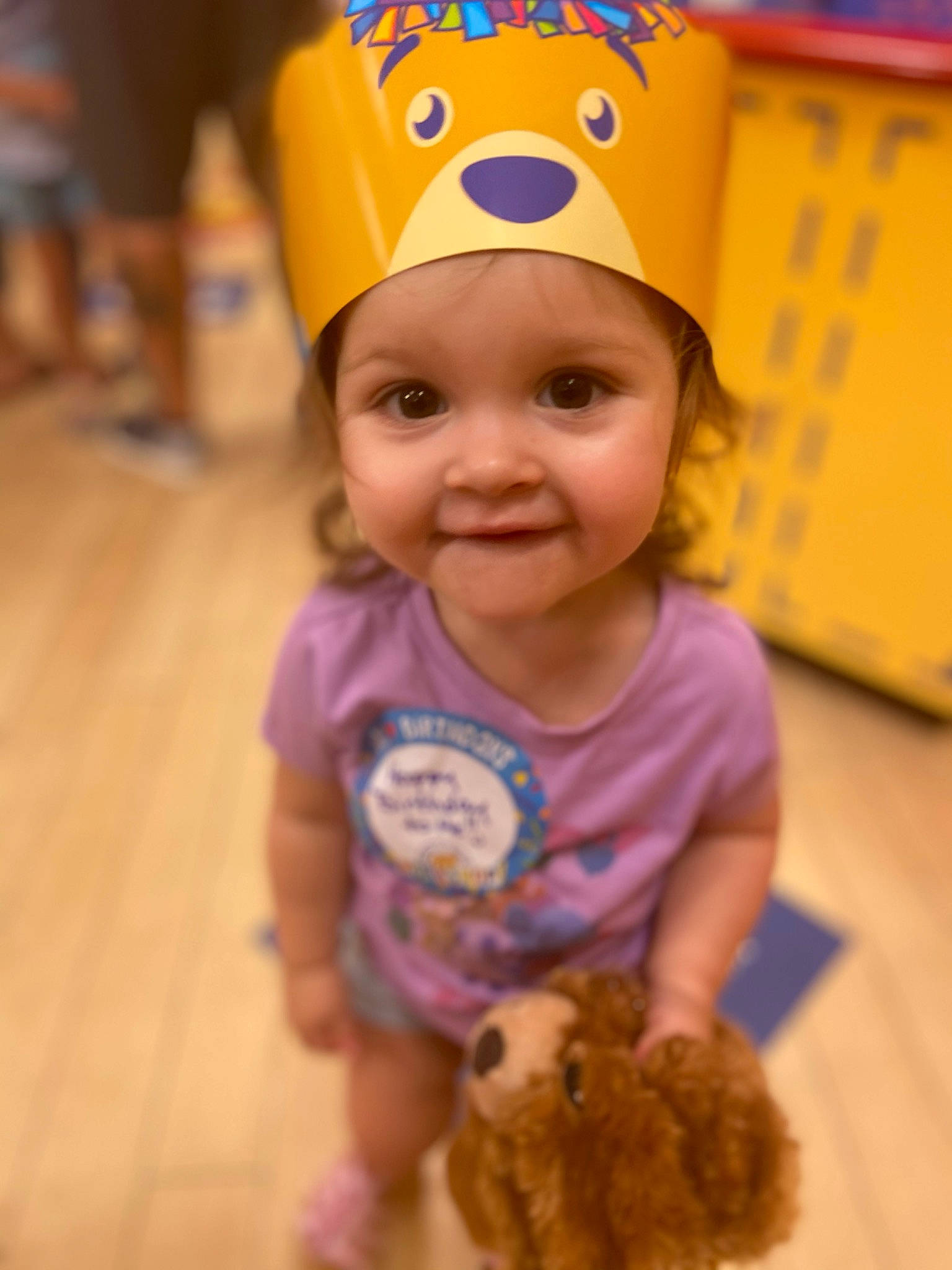 Aspyn is registered to the contest to win money with this photo: baby, baby_toddler_clothing, cap, child, costume_hat, crown, electric_blue, fashion_accessory, fun, happy, headwear, helmet, joy, mammal, party_supply, person, personal_protective_equipment, photograph, pink, smile