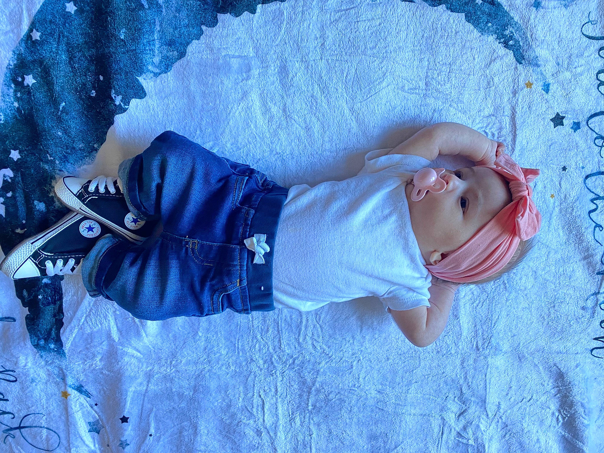 Lillie joined the competition — help win amazing prizes! azure, baby, baby_sleeping, baby_toddler_clothing, blue, child, comfort, denim, electric_blue, freezing, fun, glasses, headwear, human_body, leisure, linens, person, sitting, textile, toddler