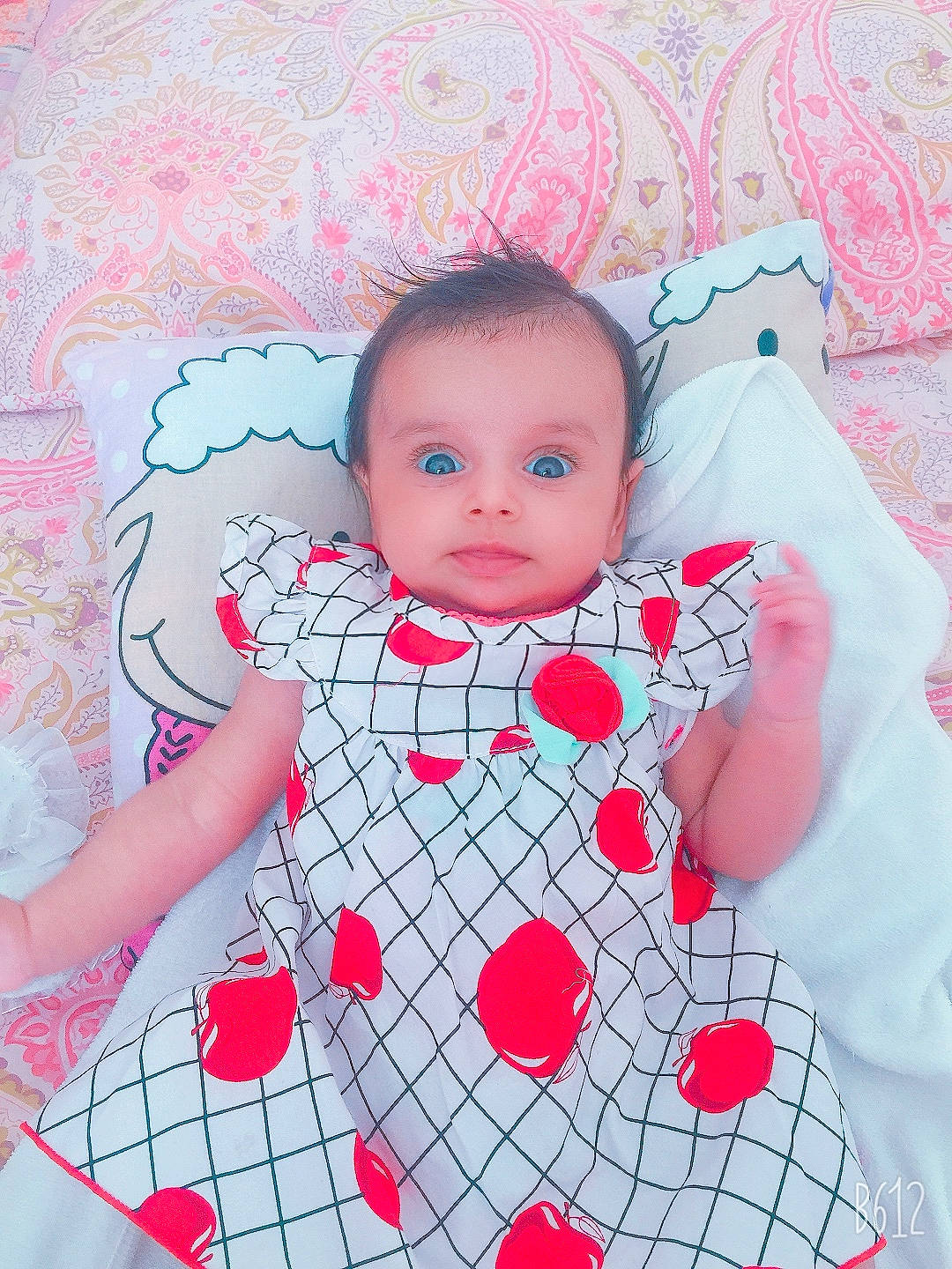 Alexandra Ioana joined the competition — help win amazing prizes! baby, baby_products, baby_toddler_clothing, cheek, child, design, dress, lip, pattern, person, pink, product, red, skin, textile, toddler