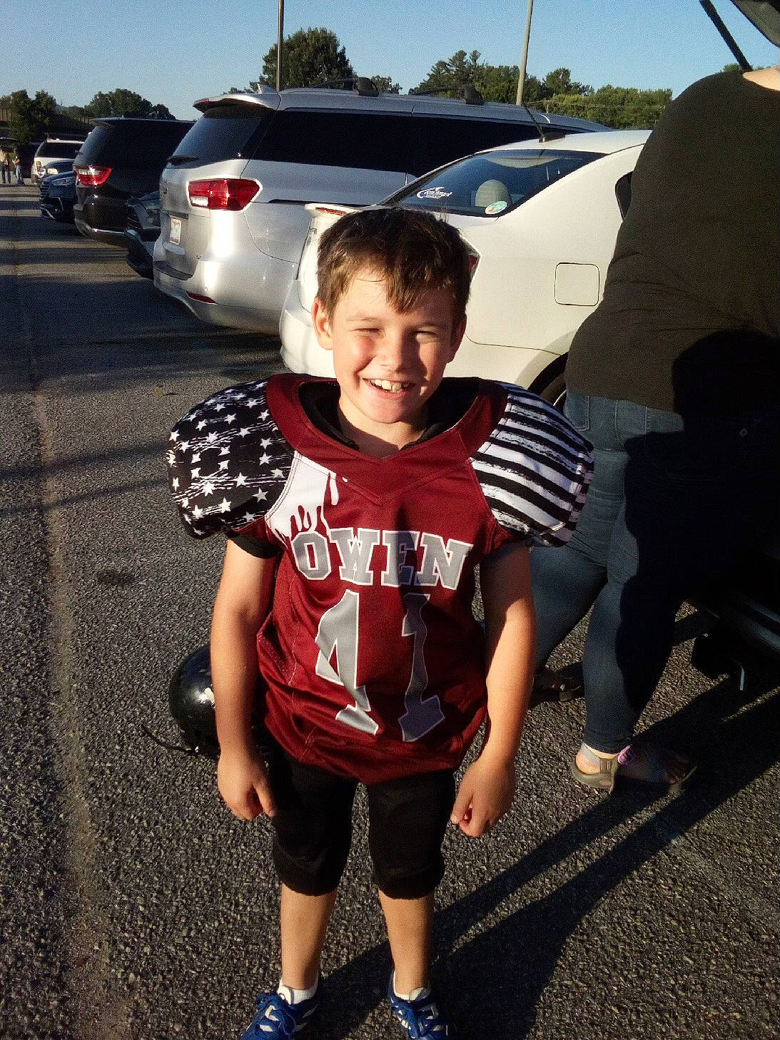 Chevy joined the competition — help win amazing prizes! asphalt, auto_part, automotive_design, automotive_exterior, automotive_lighting, automotive_tire, automotive_wheel_system, bumper, car, cool, family_car, happy, joy, motor_vehicle, parking, person, shorts, sky, t_shirt, toddler