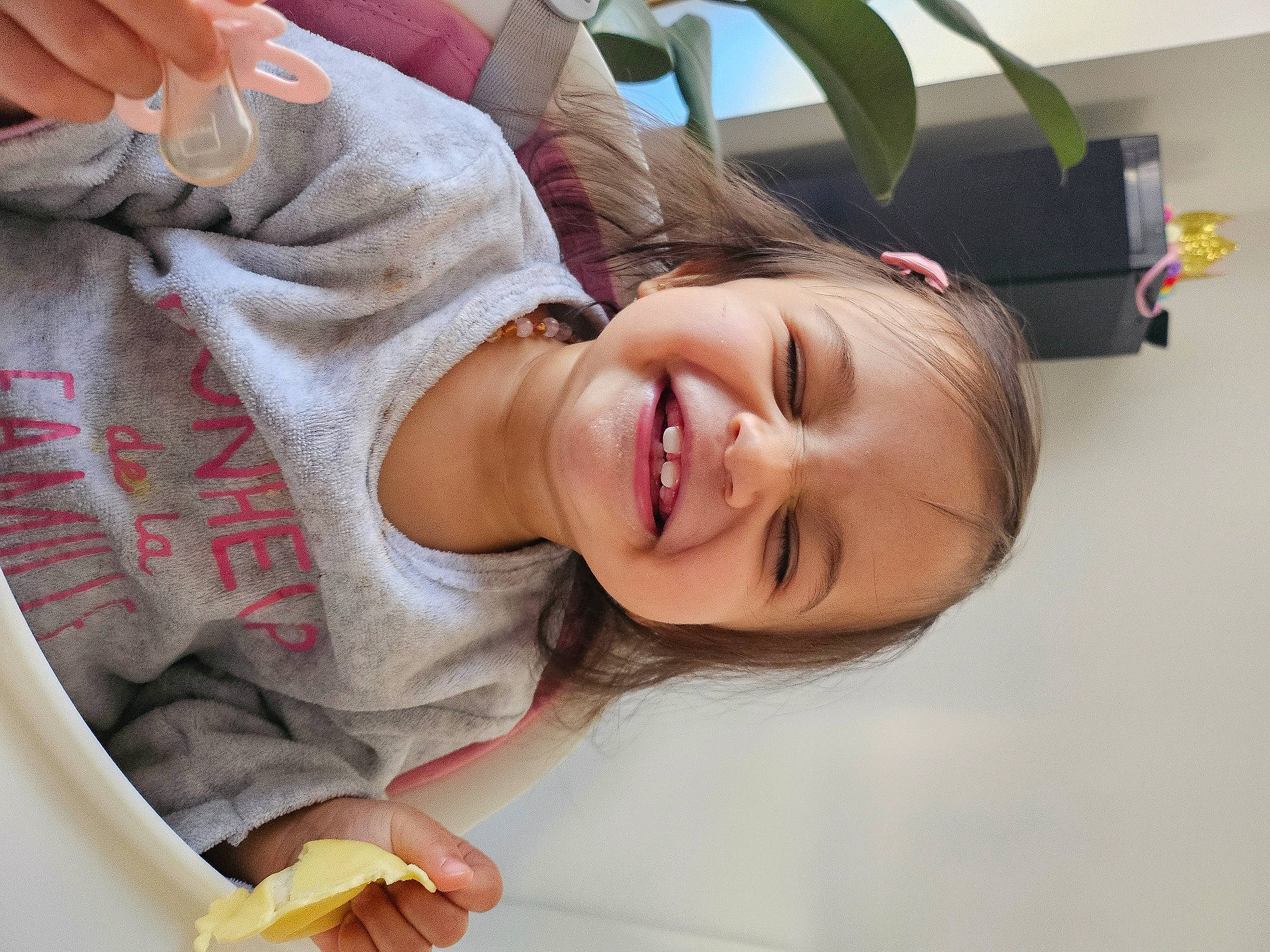 Lyana participe au concours pour gagner de l'argent avec cette photo : baby_toddler_clothing, cheek, chin, comfort, elbow, eyelash, finger, gesture, happy, joint, joy, lip, mouth, neck, nose, person, product, shoulder, skin, sleeve