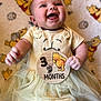 Alayia joined the competition — help win amazing prizes! 3_months, baby, blanket, celebration, cheerful, child, close_up, cute, happy, infant, lying_down, milestone_sign, piglet, portrait, skin, smiling, soft_tulle, winnie_the_pooh, yellow_dress, young