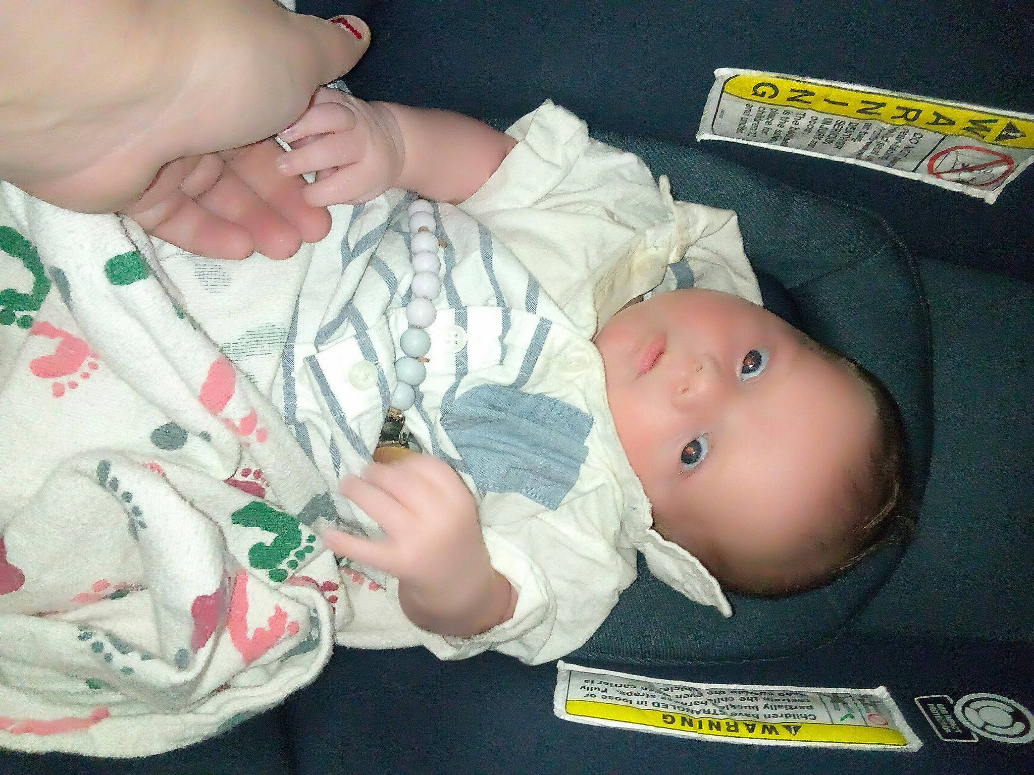 Cyrus joined the competition — help win amazing prizes! baby, baby_products, baby_toddler_clothing, chest, child, comfort, elbow, finger, gesture, hand, human_body, mouth, nail, organ, pattern, person, skin, sleeve, thumb, toddler