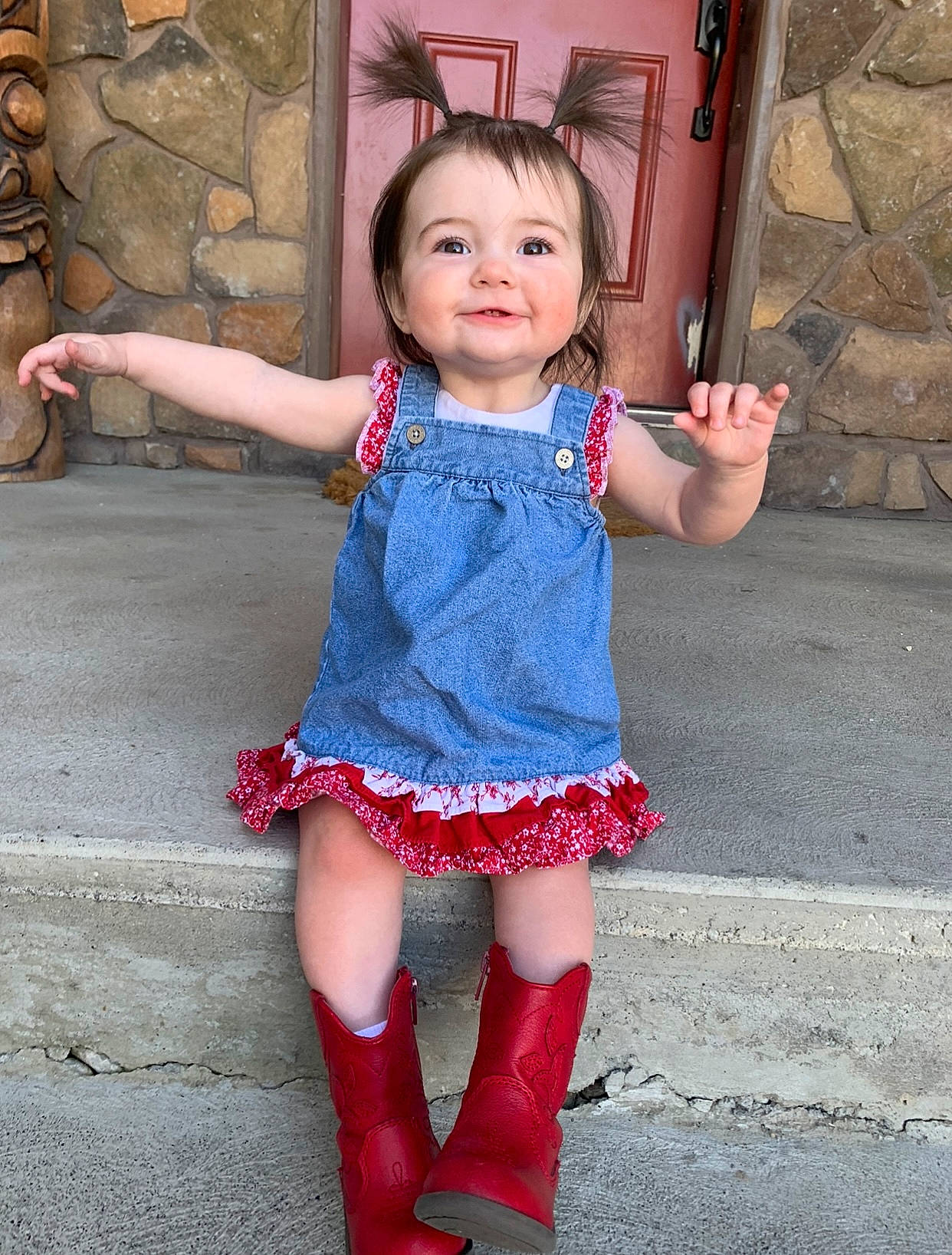 Indie joined the competition — help win amazing prizes! arm, azure, baby_toddler_clothing, dress, face, facial_expression, hair, hairstyle, head, human_body, joint, joy, leg, neck, person, shoulder, skin, sleeve, smile, standing