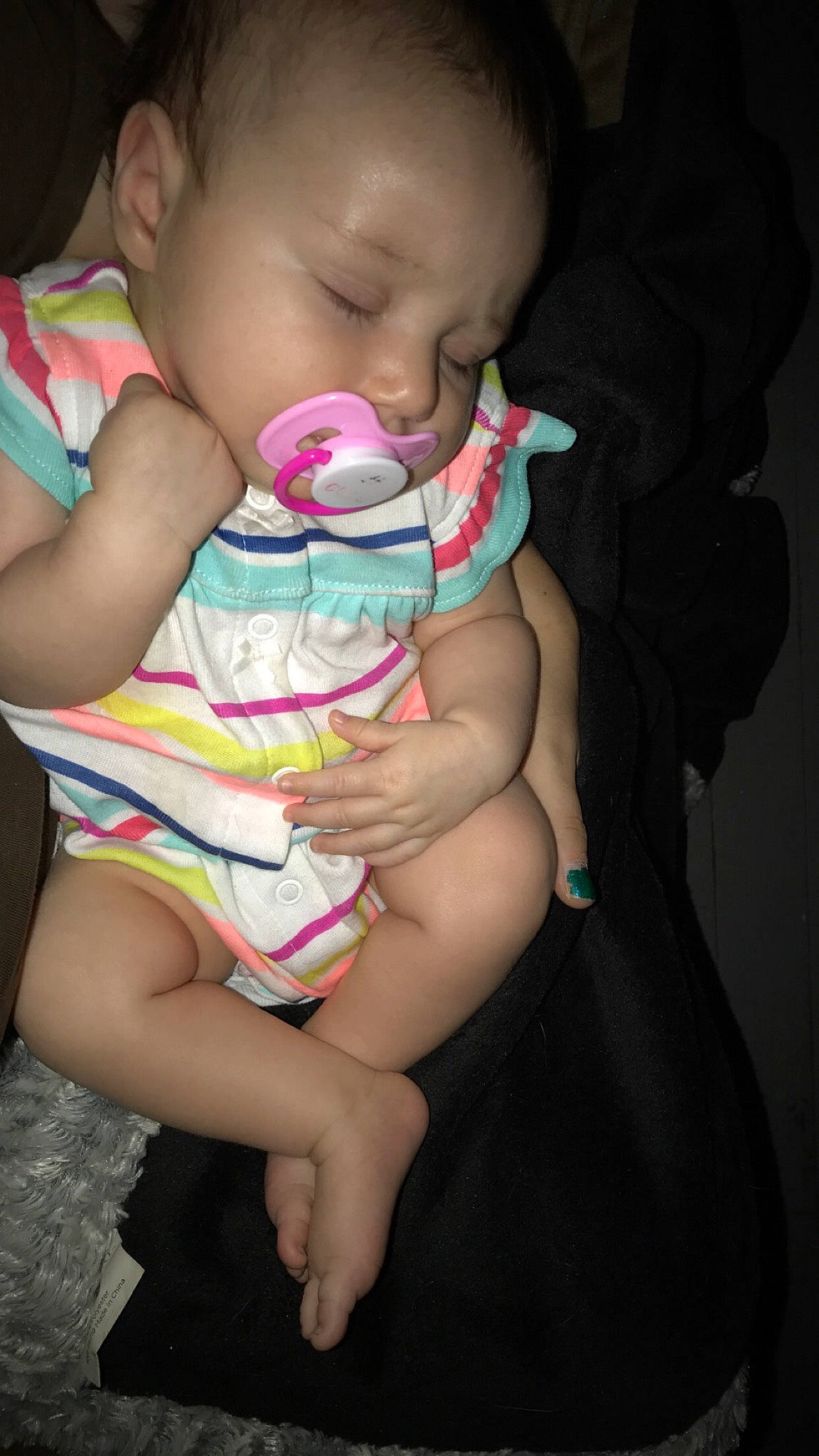 Taryn is registered to the contest to win money with this photo: baby, baby_products, cheek, child, finger, fun, hand, leg, lip, mouth, neck, nose, person, pink, play, product, sitting, skin, smile, toddler