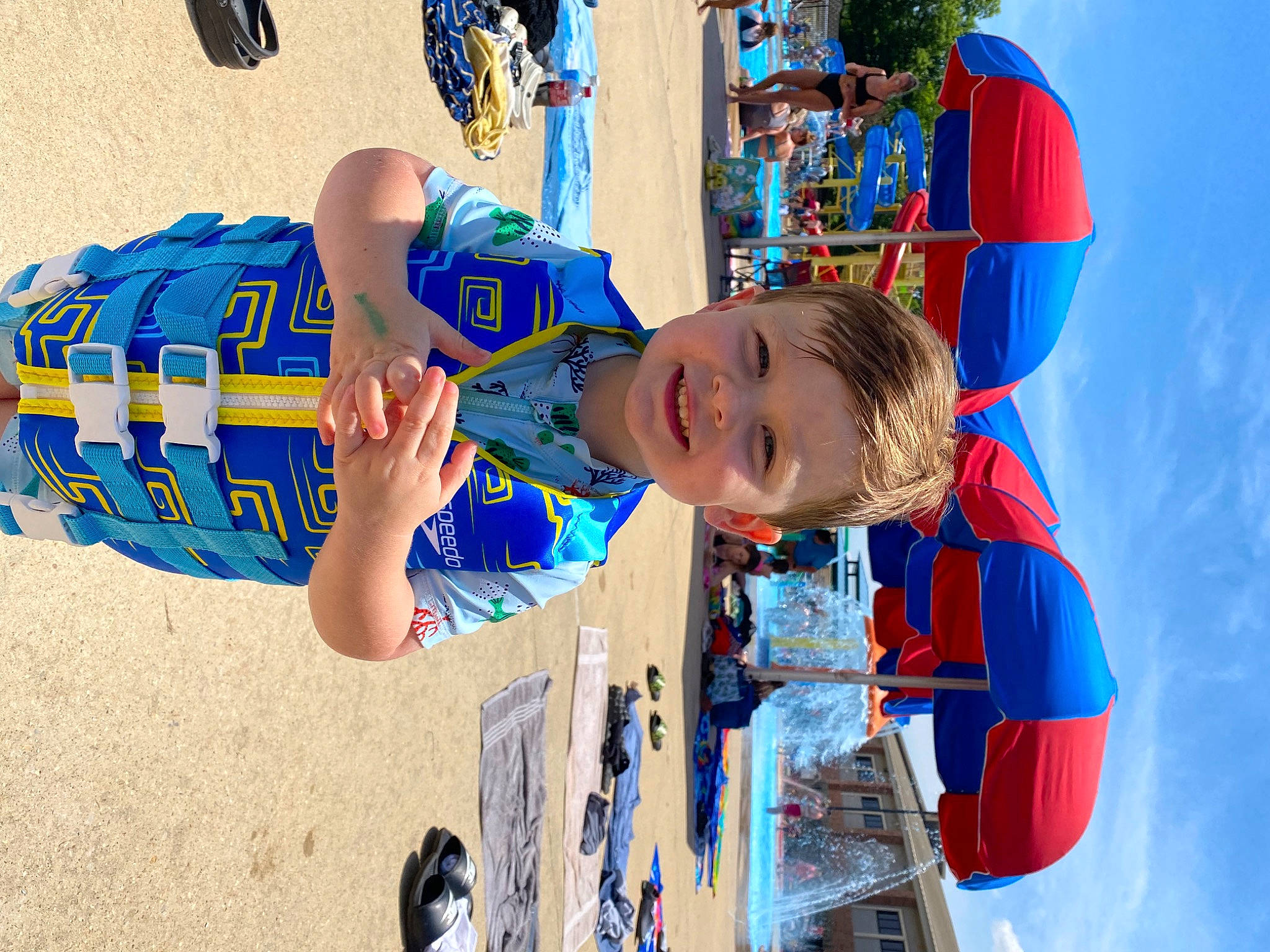 Jd joined the competition — help win amazing prizes! amusement_park, amusement_ride, azure, blue, child, city, electric_blue, fun, happy, joy, leisure, nonbuilding_structure, person, play, recreation, sky, smile, t_shirt, toddler, travel