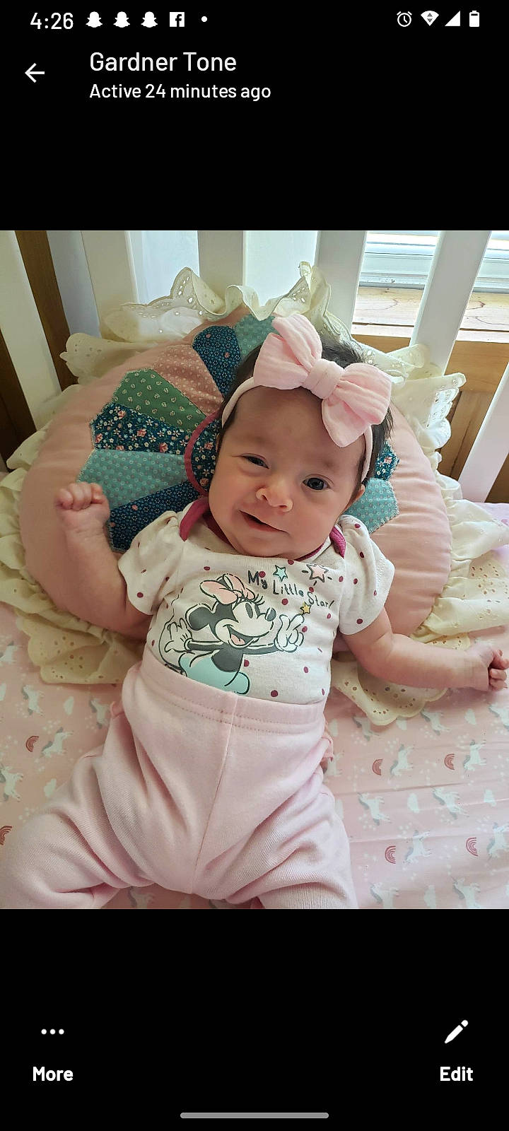 Toni joined the competition — help win amazing prizes! baby, baby_products, baby_toddler_clothing, cap, cheek, child, comfort, eye, fashion_accessory, fun, happy, headwear, pattern, person, pink, product, sitting, skin, sleeve, smile