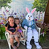 Blakely is registered to the contest to win money with this photo: child, children, girl, bunny_costume, costume, wicker_chair, rocking_chair, flower_backdrop, garden, spring, easter, smile, outdoor, grass, tree, butterfly, colorful, playful, happy, festive