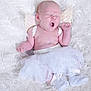 baby, infant, newborn, yawning, angel_wings, tutu, white_rug, plush, soft_texture, baby_booties, portrait, posed, cute, sleeping, pink_skin, chubby_cheeks, hand, head, closed_eyes, newborn_photography