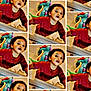 Eddonia Smith joined the competition — help win amazing prizes! child, red_shirt, toy, collage, blurred, indoor, baby, face, expression, repetition, pattern, colorful, playful, curious, young_child, multiple_images, background, portrait, candid, casual