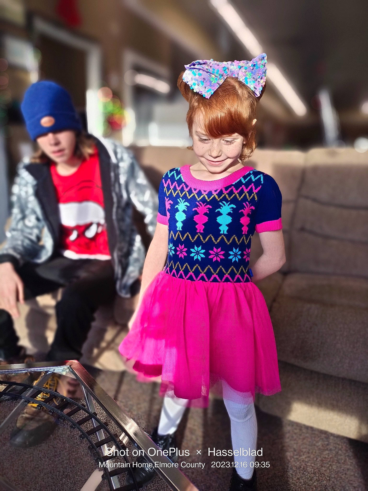 Luna joined the competition — help win amazing prizes! child, costume, design, entertainment, event, eyewear, face, fashion_accessory, fashion_design, fun, happy, hat, headgear, headwear, joy, leggings, magenta, outerwear, person, pink