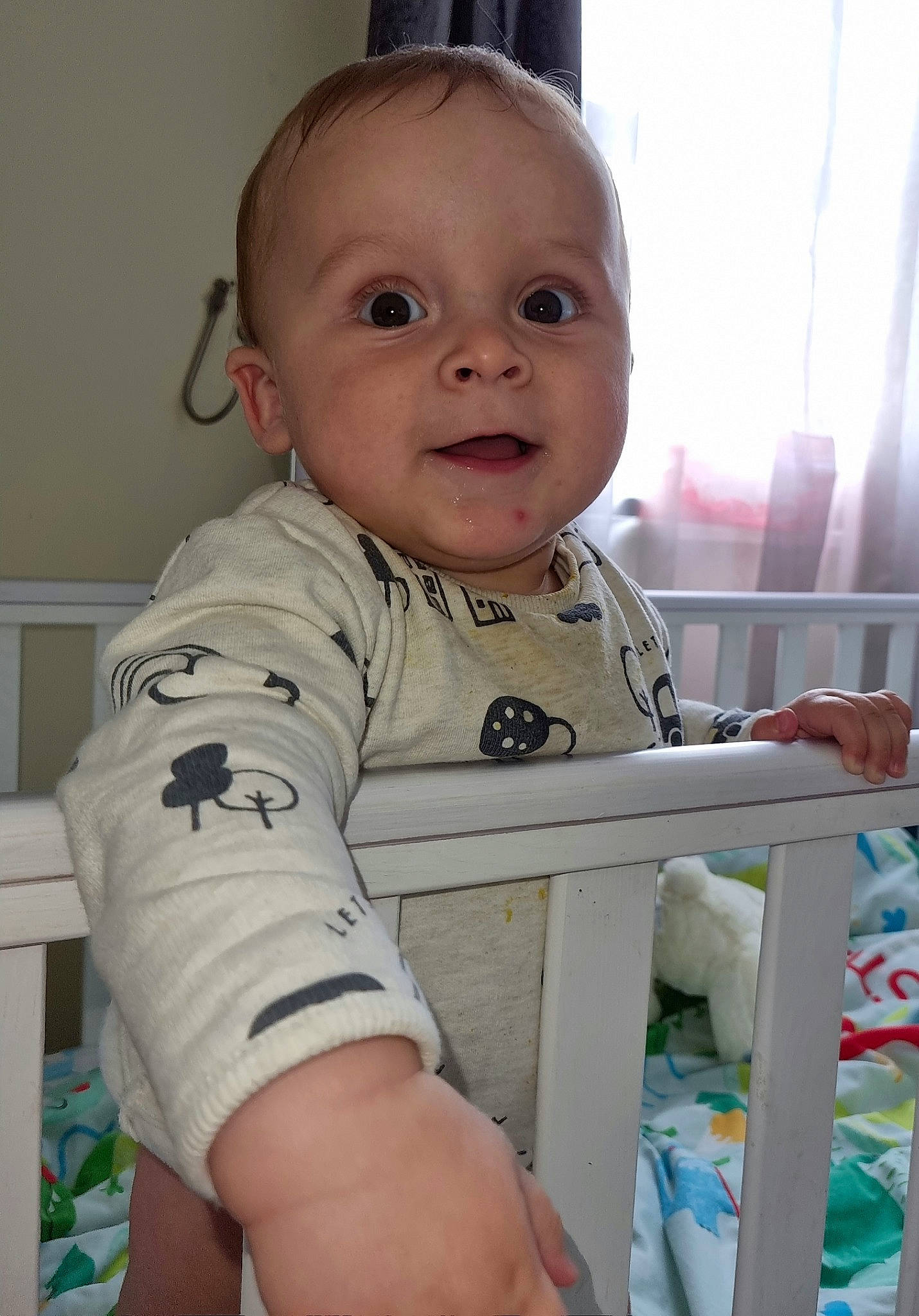 Robertas is registered to the contest to win money with this photo: arm, baby, baby_products, baby_safety, baby_toddler_clothing, cheek, comfort, eyebrow, finger, happy, head, iris, mouth, nose, nursery, person, skin, sleeve, smile, t_shirt