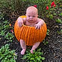 Braxton joined the competition — help win amazing prizes! autumn, baby, child, cute, expression, face, fall, feet, funny, garden, greenery, hands, holiday, mulch, nature, outdoor, plants, pumpkin, sitting, skin