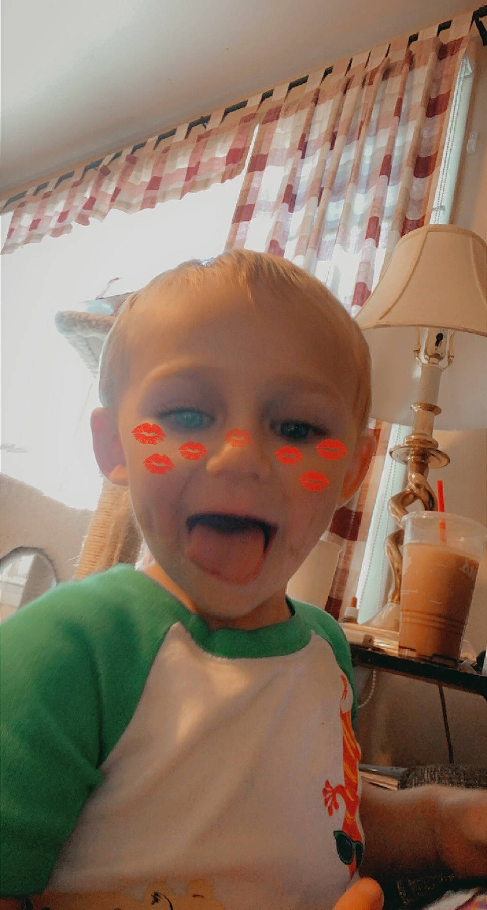 Lincoln joined the competition — help win amazing prizes! cheek, child, chin, eyebrow, eyelash, eyewear, forehead, fun, happy, jaw, lamp, lip, mouth, nose, person, personal_protective_equipment, room, skin, t_shirt, toddler