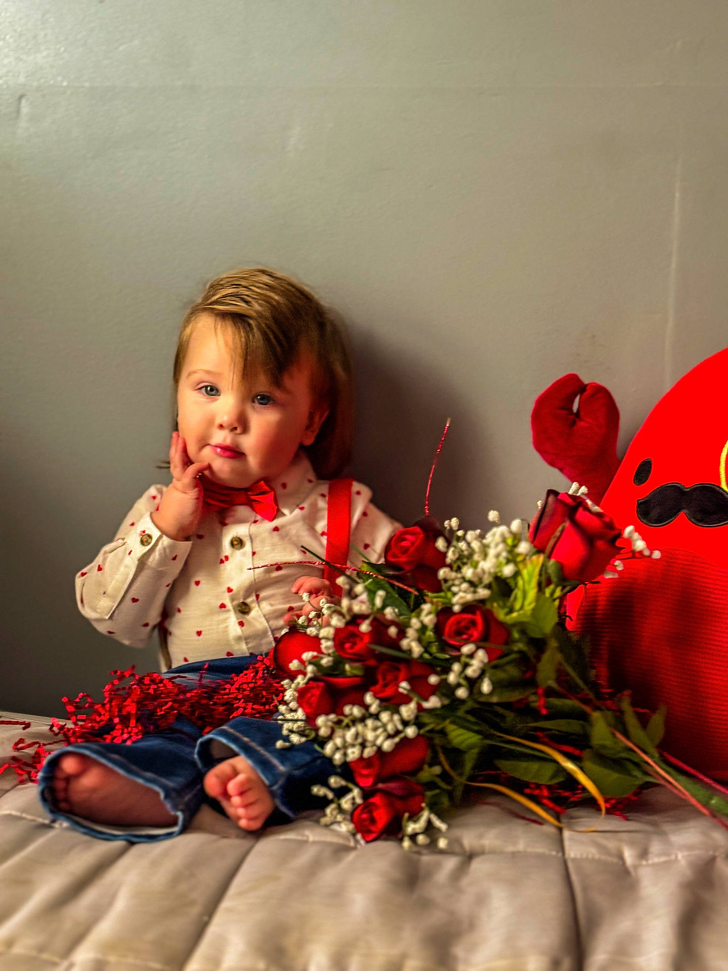 accessories, baby, bodypart, child, face, female, finger, flower, flowerarrangement, flowerbouquet, girl, glasses, hand, head, person, petal, photography, plant, portrait, rose