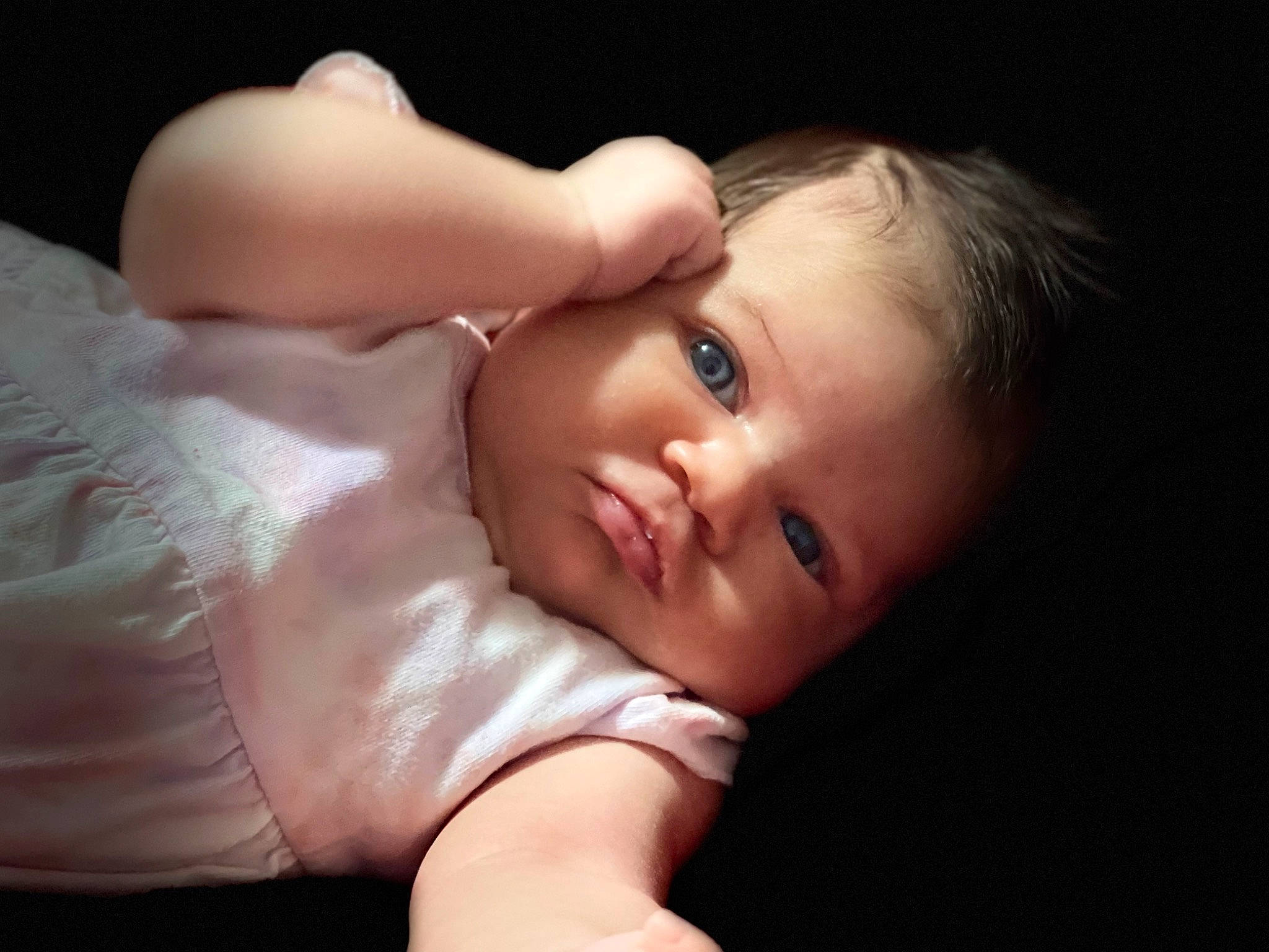 Lilith joined the competition — help win amazing prizes! baby, cheek, child, close_up, comfort, darkness, eyebrow, eyelash, finger, flash_photography, gesture, hand, iris, lip, no_expression, nose, person, portrait_photography, skin, sleeve
