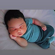 Rhonnie Stokes joined the competition — help win amazing prizes! baby, sleeping, infant, child, blanket, soft, cozy, clothing, teal, pajamas, cute, peaceful, rest, nap, skin, face, hand, lying_down, indoors, portrait