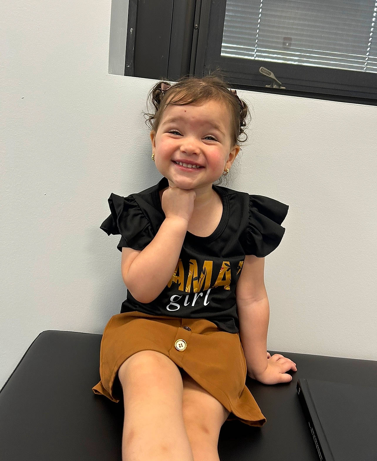 Aria joined the competition — help win amazing prizes! baby_toddler_clothing, elbow, finger, fun, gesture, happy, human_leg, joint, joy, knee, neck, person, shoulder, sleeve, smile, sportswear, t_shirt, thigh, thumb, toddler