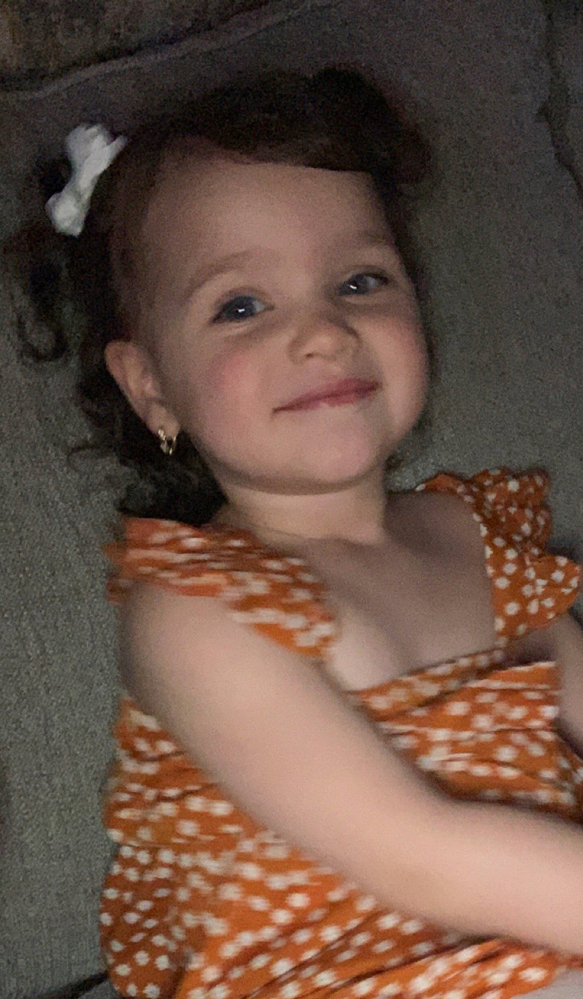 Aria is registered to the contest to win money with this photo: brown_hair, cheek, child, chin, eye, eyelash, face, flash_photography, fun, hair, happy, iris, joy, lip, neck, nose, pattern, person, skin, smile